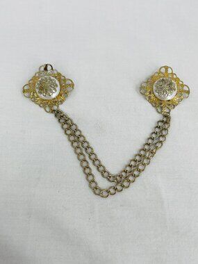 Vintage 1960s Gold Plated Brooch Guard